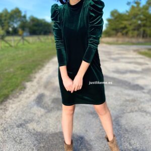 vestido terciopelo verde