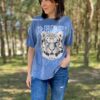 camiseta tigre azul desgastado